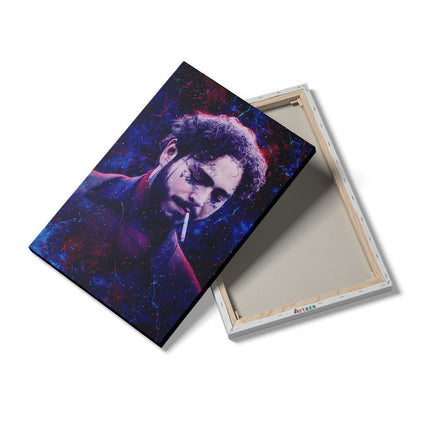 Canvas schilderij details Post Malone met een Sigaret
