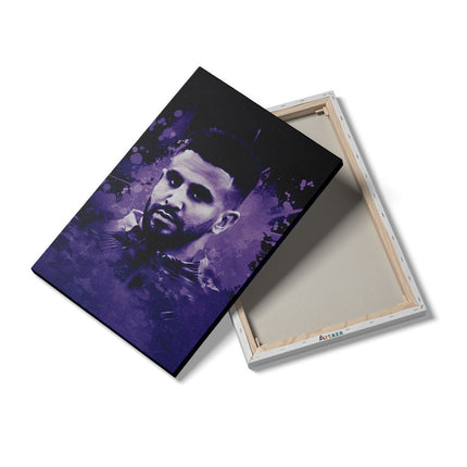 Canvas schilderij details Voetbalspeler Riyad Mahrez