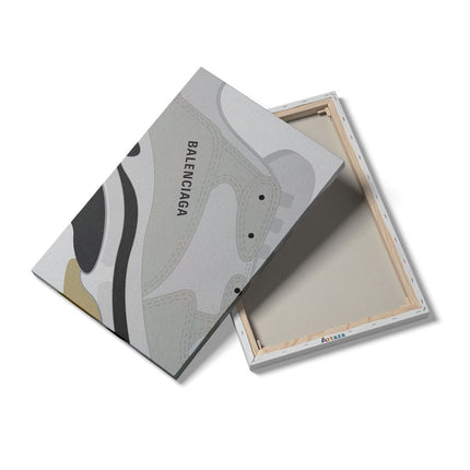 Canvas schilderij details Witte Balenciaga Schoen