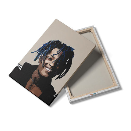 Canvas schilderij details XXXTentacion met Blauw Haar