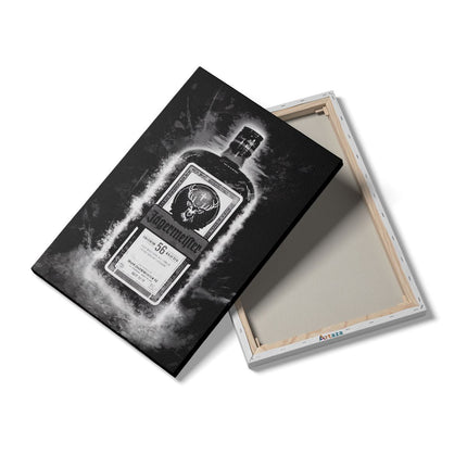 Canvas schilderij details Drankfles Jägermeister