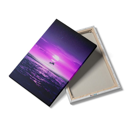 Canvas schilderij details Roze Zonsondergang op de Zee