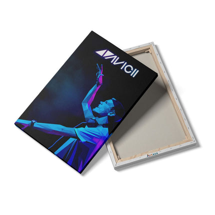 Canvas schilderij details Rapper Avicii in Geometrische Vormen