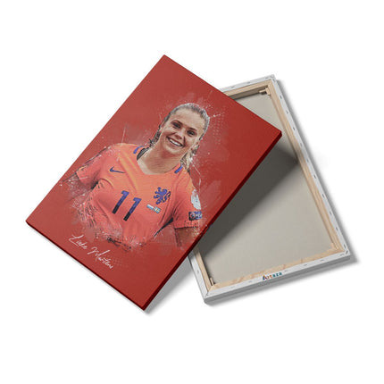 Canvas schilderij details Voetbalspeelster Lieke Martens bij Oranje