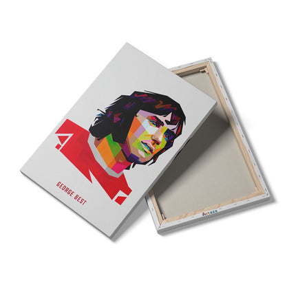 Canvas schilderij details George Best in Abstracte Kleuren