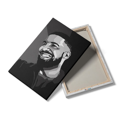 Canvas schilderij details Drake in het Zwart Wit