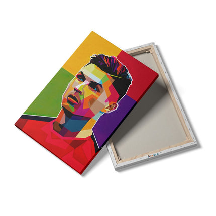Canvas schilderij details Voetbalspeler Cristiano Ronaldo in Abstracte Kleuren