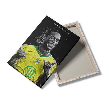 Canvas schilderij details Ronaldinho bij het Brazilliaans Elftal