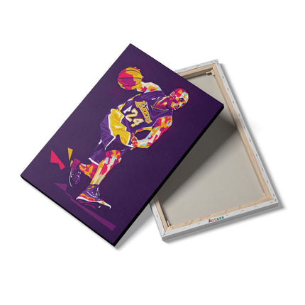 Canvas schilderij details Kobe Bryant in Abstracte Kleuren