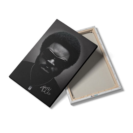Canvas schilderij details Ice Cube in het Zwart Wit