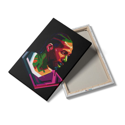 Canvas schilderij details Kawhi Leonard in Abstracte Kleuren