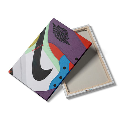 Canvas schilderij details Air Jordan Nike Schoen