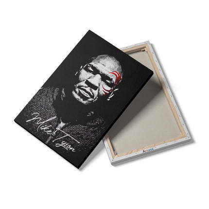 Canvas schilderij details Mike Tyson met zijn Rode Tattoo