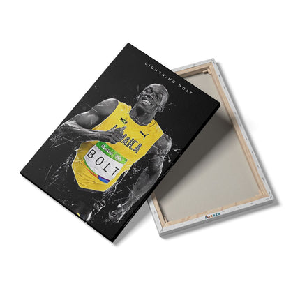Canvas schilderij details Lightning Bolt - Usain Bolt voor Jaimaca