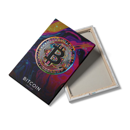 Canvas schilderij details Cryptomunt Bitcoin
