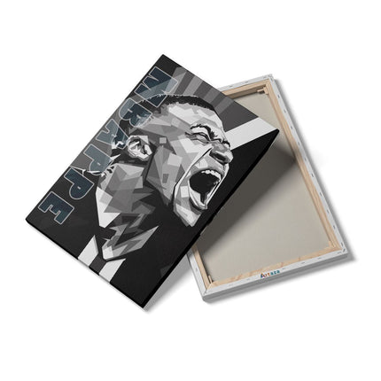 Canvas schilderij details Kylian Mbappe Zwart Wit