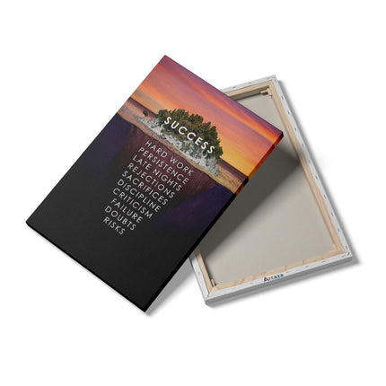 Canvas schilderij details Success Motivatie Tekst op een Eiland - Motivatie