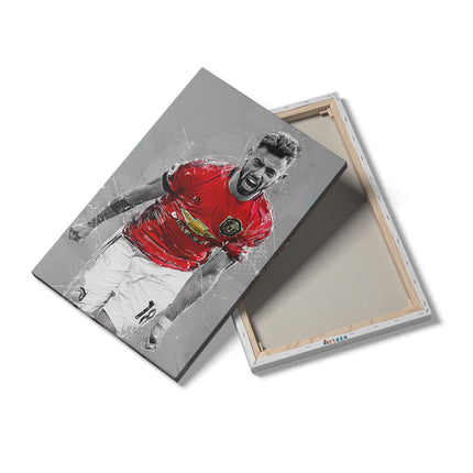 Canvas schilderij details Bruno Fernandes bij Manchester United