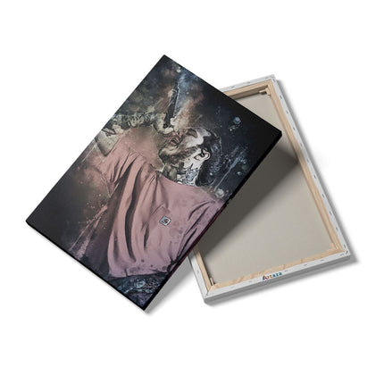 Canvas schilderij details Zingende Post Malone op Olieverf