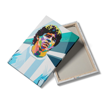 Canvas schilderij details Diego Maradona bij Argentinië