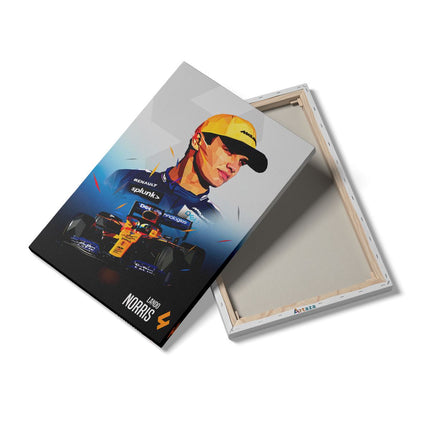 Canvas schilderij details Lando Norris bij McLaren F1