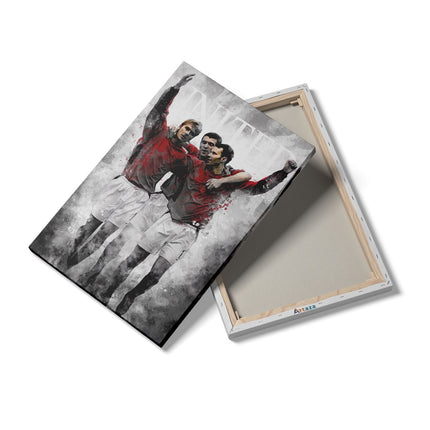 Canvas schilderij details David Bechkam, Roy Keane en Ryan Giggs bij Manchester United - Legendes