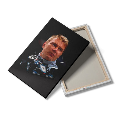 Canvas schilderij details Mika Häkkinen bij McLaren F1