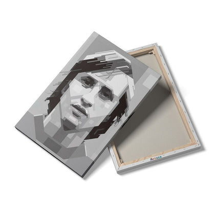 Canvas schilderij details Johan Cruijff in het Zwart Wit