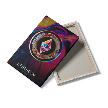 Canvas schilderij details Cryptomunt Ethereum 