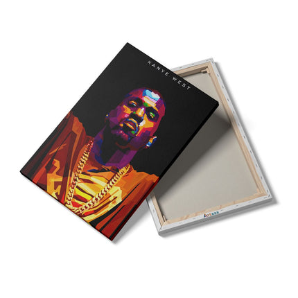 Canvas schilderij details Kanye West in Abstracte Kleuren