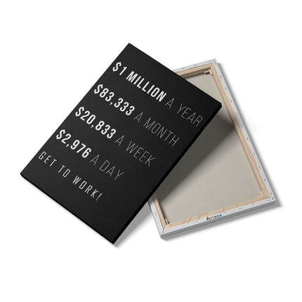 Canvas schilderij details Get to Work Quote - Motivatie - Inspiratie