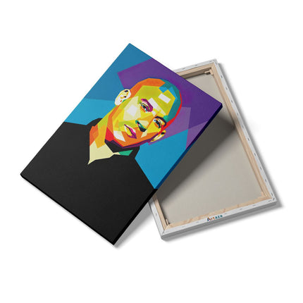 Canvas schilderij details Vin Diesel in Abstracte Kleuren