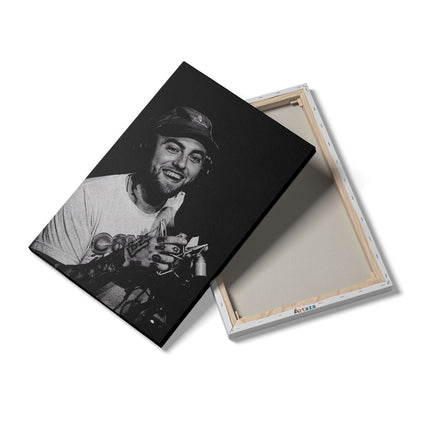 Canvas schilderij details Mac Miller in het Zwart Wit