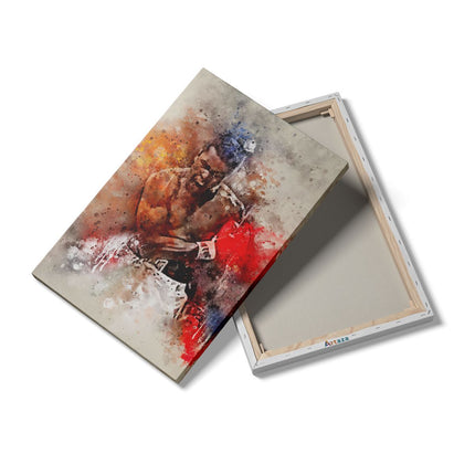 Canvas schilderij details Muhammad Ali met Verfkleuren