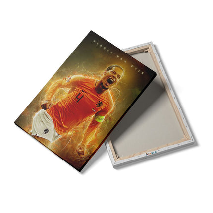 Canvas schilderij details Virgil van Dijk bij het Nederlands Elftal