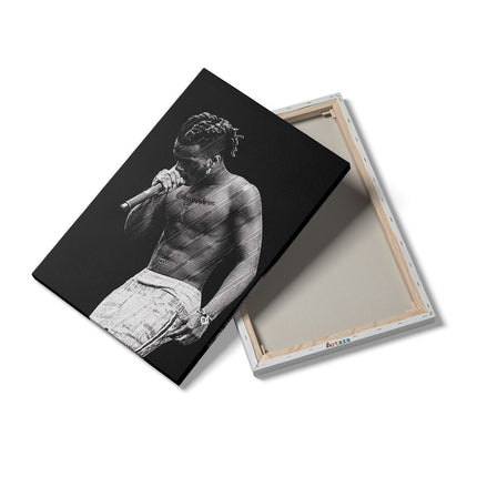Canvas schilderij details XXXTentacion in het Zwart Wit