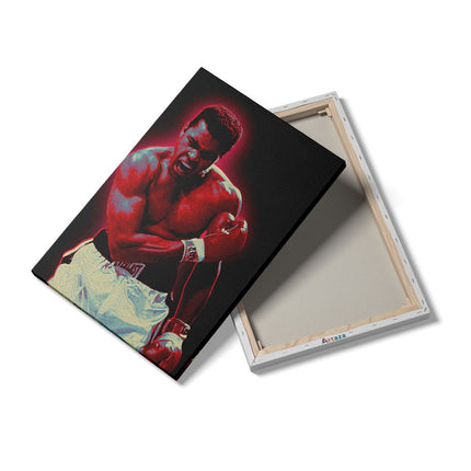 Canvas schilderij details Bokser Muhammad Ali in het Rood
