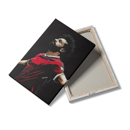 Canvas schilderij details Mohamed Salah bij Liverpool