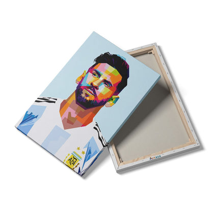Canvas schilderij details Lionel Messi bij Argentinië in Abstract