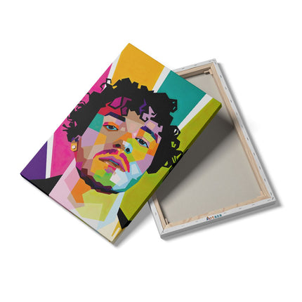 Canvas schilderij details Jack Harlow in Abstracte Kleuren
