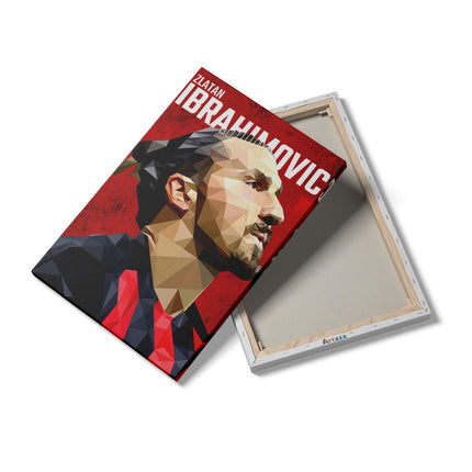 Canvas schilderij details Zlatan Ibrahimovic bij AC Milan in Geometrie