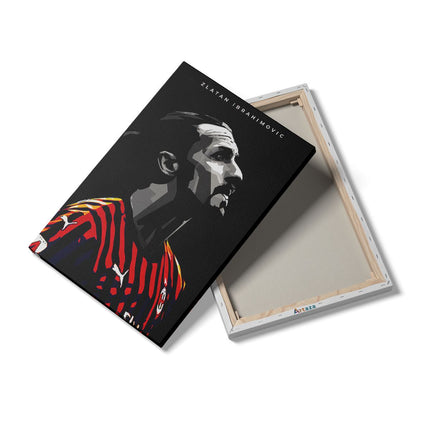 Canvas schilderij details Zlatan Ibrahimovic bij AC Milan in Geometrie