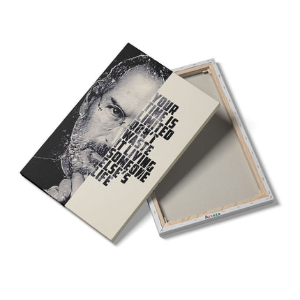 Canvas schilderij details Steve Jobs Quote