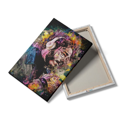 Canvas schilderij details Post Malone in Olieverf