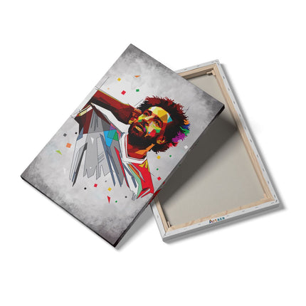 Canvas schilderij details Mohammed Salah in Geometrische Stijl