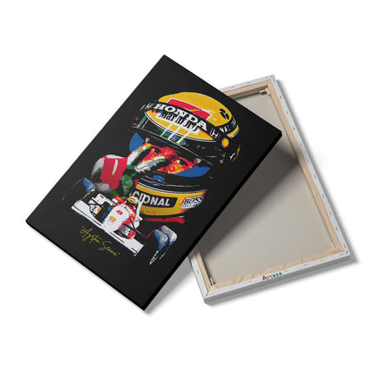 Canvas schilderij details Formule 1 Coureur Ayrton Senna