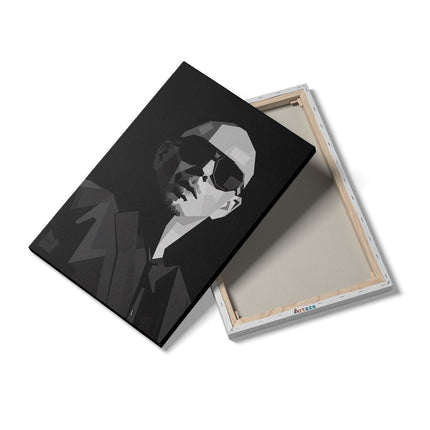 Canvas schilderij details Rapper Pitbull in Geometrie 