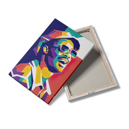 Canvas schilderij details Stevie Wonder in Abstract