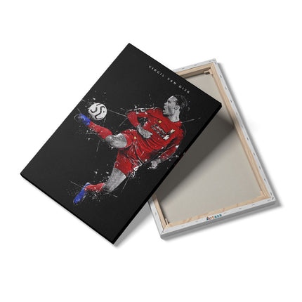 Canvas schilderij details Virgil van Dijk in actie bij Liverpool