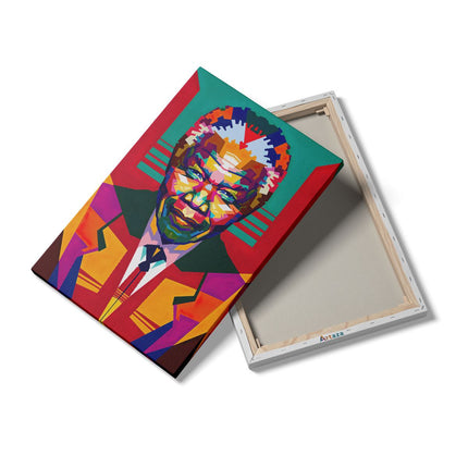 Canvas schilderij details Nelson Mandela in Kleur - Abstract